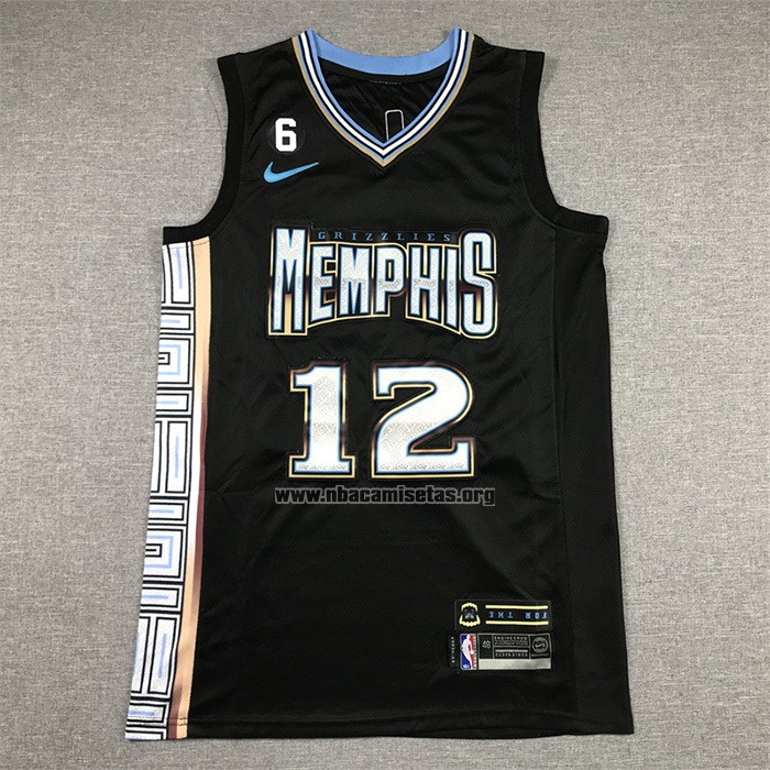 Camiseta Memphis Grizzlies Ja Morant NO 12 Ciudad 2022-23 Negro